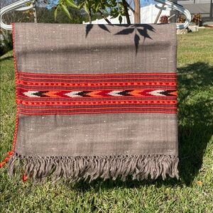 Colorful Woven Stole with Fringe